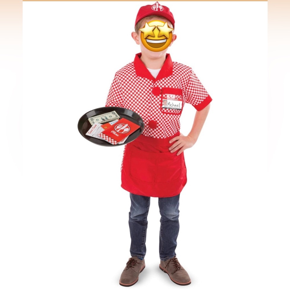 Melissa & Doug Red Restaurant Server Costume Set
